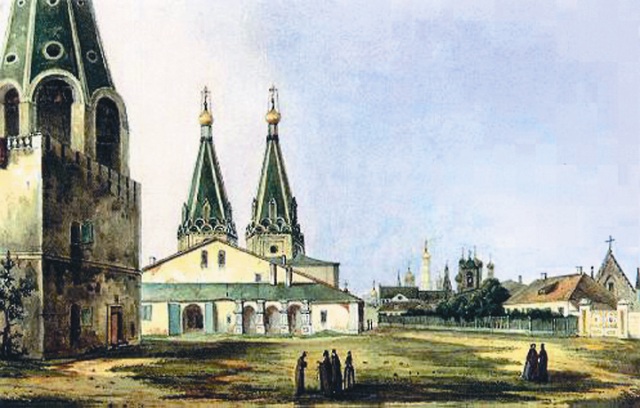Алексеевский монастырь после пожара в 1547 году
