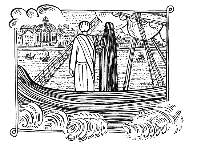 Наняли корабль, и, простившись с монахами, Афанасий и старец Григорий Афанасий отплыли в Константинополь