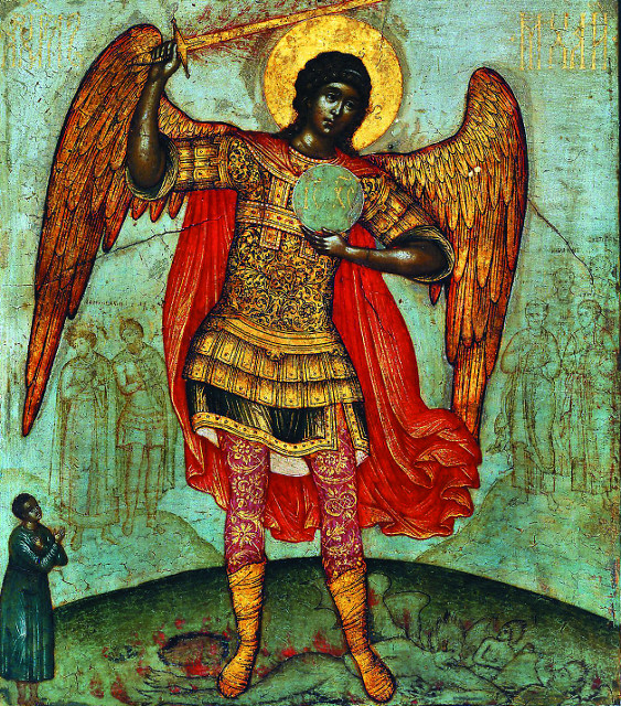 "Архангел Михаил, попирающий дьявола". 1676 г.
